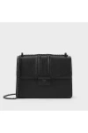 Charles Keith Chain Flap Shoulder Bag Ultramatteblack